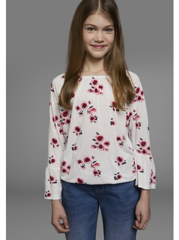 Kidsworld Carmenshirt in weiß geblümt