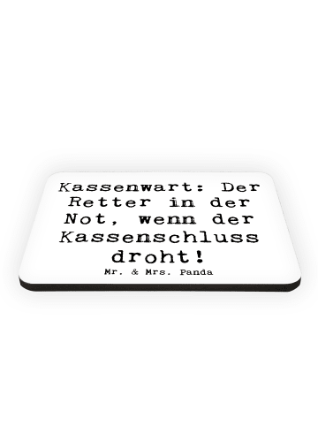 Mr. & Mrs. Panda magnet Spruch Kassenwart Held mit Spruch in Weiß
