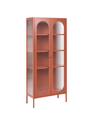 Beliani Vitrine FOXTON in Braun - (W) 80 x (H) 181 x (L) 35 cm