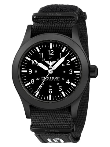 KHS Herrenuhr Platoon Stahl Solar Schwarz