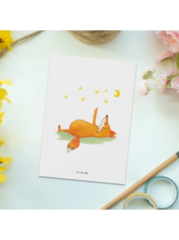 Mr. & Mrs. Panda Grußkarte Fuchs Sterne ohne Spruch in Weiß