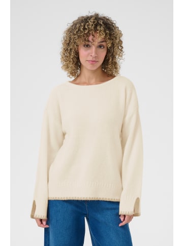 Cream Strickpullover CROnie Loose fit in Eggnog/String