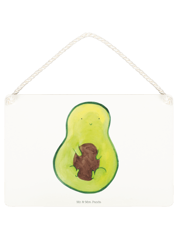 Mr. & Mrs. Panda Deko Schild Avocado Kern ohne Spruch in Weiß