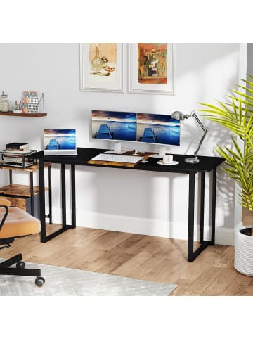 COSTWAY Schreibtsich 160x60x76cm Esstisch Konferenztisch in Braun