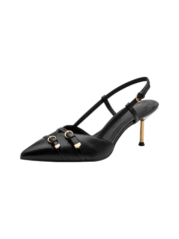 Tamaris Pumps aus Leder mit Absatz Schwarz