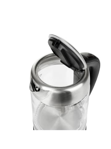 Adler Europe AD 1247 Digitaler Wasserkocher 1,7 L - 2200 W mit Chlorentfernungsfunktion in Silber, Schwarz