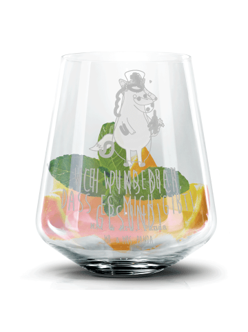 Mr. & Mrs. Panda Blümchentail Glas Einhorn Krankenschwester mit Spruch in Transparent