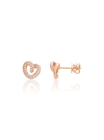 EYE CANDY Ohrstecker "HERZ" in Rosegold aus Sterling-Silber