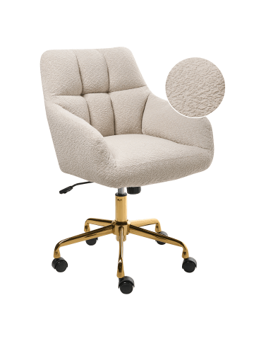 Beliani Bürostuhl PALMDALE in Beige/Schwarz/Gold - (W) 58 x (H) 87 x (L) 61 cm