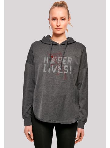 F4NT4STIC Oversized Hoodie Stranger Things Hoppers Live Netflix TV Series in charcoal