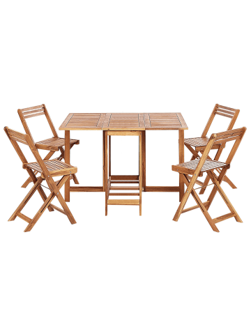 Beliani 5-tlg Gartentisch Set FRASSINE in Braun