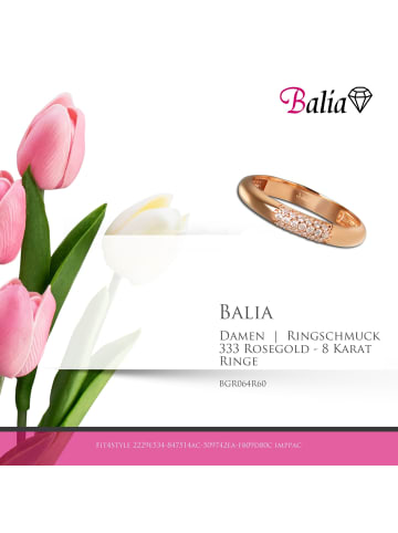 BALIA 333 Rosegold - 8 Karat Damen Ringe 3 reihig Zirkonia Fingerring 60 (19,1)