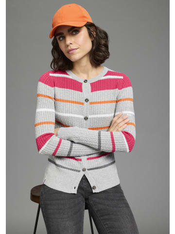 Kangaroos Strickjacke in grau-pink-orange