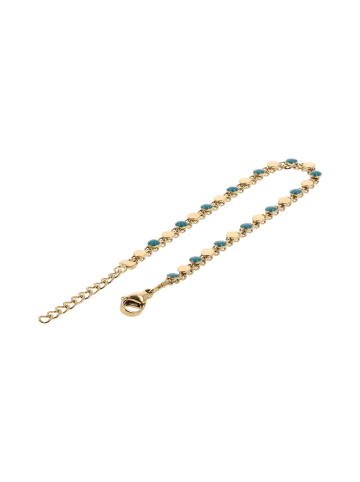 IZIA Women Bracalet With Lobster Clasp in gold turquoise