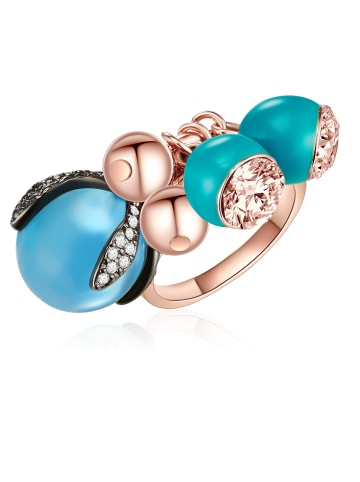 Lulu & Jane Ring Metall-Legierung verziert mit Kristallen von Swarovski® in roségold