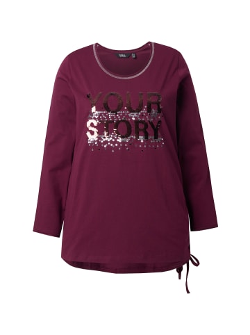 Ulla Popken Langarmshirt in dunkel weinrot