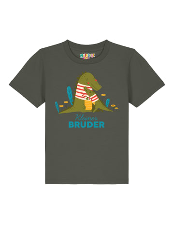 wat? Apparel T-Shirt Krokodil Kleiner Bruder in Khaki