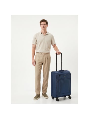 D&N Travel Line 9804 4 Rollen Trolley M 68 cm mit Dehnfalte dark blue