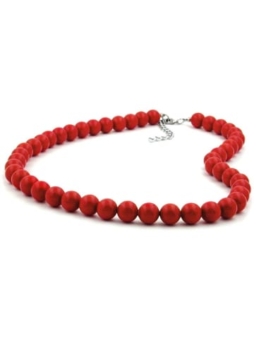 Gallay Kette 10mm Kunststoffperlen rot-glänzend 55cm in rot