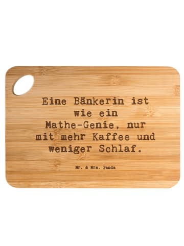 Mr. & Mrs. Panda Holzbrett Spruch Bänkerin Genie mit Spruch in Braun
