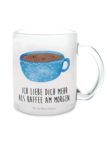 Mr. & Mrs. Panda Kaffeebecher Kaffee Tasse mit Spruch in Transparent