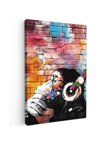 MuchoWow Leinwand bilder Kopfhörer-Affe (BxH)