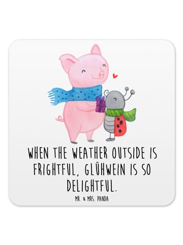 Mr. & Mrs. Panda Untersetzer Glühschwein Smörle mit Spruch in Weiß