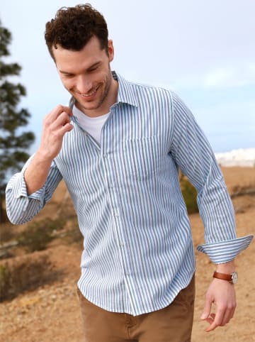 WITT WEIDEN Langarm-Hemd in weiß-gestreift