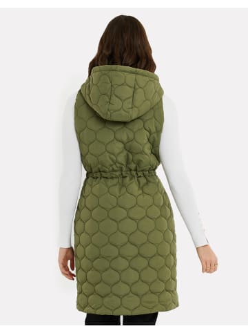 Threadbare Longweste THB Crush Quilted Long Line Gillet in Khaki