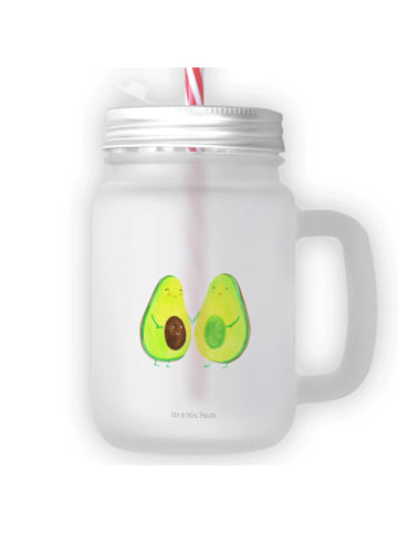 Mr. & Mrs. Panda Limonadenglas Avocado Pärchen ohne Spruch in Transparent