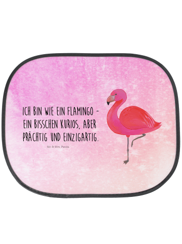 Mr. & Mrs. Panda Auto Sonnenschutz Flamingo Classic mit Spruch in Aquarell Pink