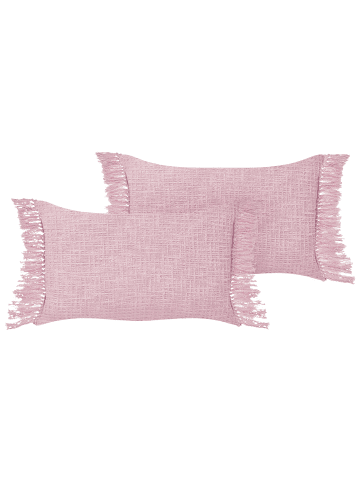 Beliani 2er-Set Dekokissen TANSY in Rosa