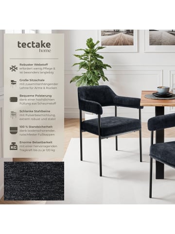 tectake Armlehnstuhl gepolstert, durchgehende Lehne, 58 x 62 x 85 cm