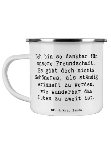 Mr. & Mrs. Panda Pott Spruch Dankbarkeit für Freundschaft mit Sp... in Weiß