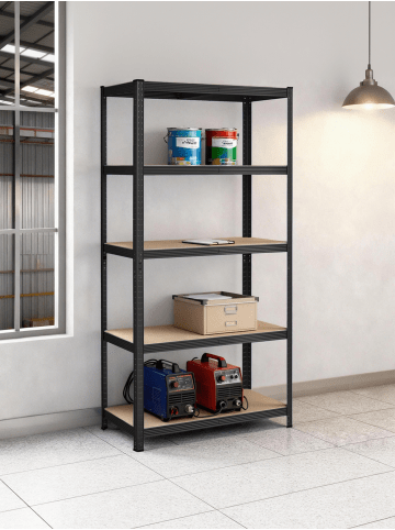 SONGMICS 2er-Set: Schwerlastregal Cozory in Schwarz - (B)90 x (H)180 x (T)40 cm