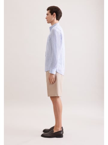 Seidensticker Leinenhemd Slim in Mittelblau