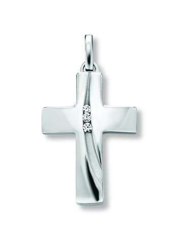 ONE ELEMENT  Zirkonia Kreuz Anhänger aus 925 Silber in silber