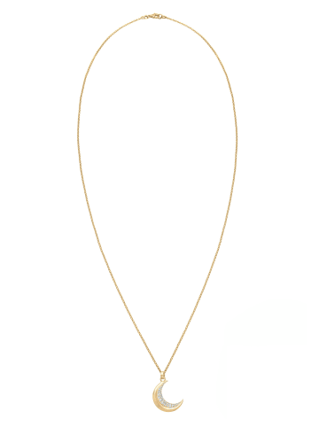 Elli Halskette 925 Sterling Silber Halbmond in Gold
