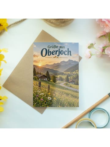 Grußkarte Berglandschaft malerisch Design mit S... in Weiß