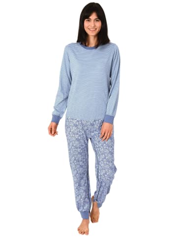 NORMANN Pflegeoverall langarm diagonalem Reißverschluss - 56120 in blau