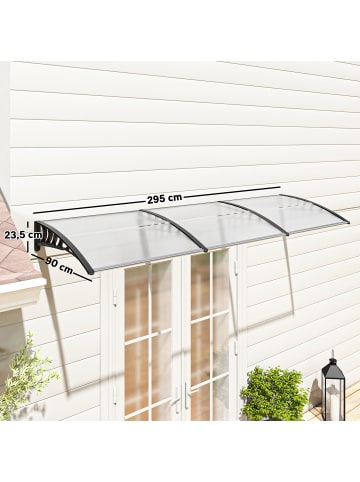 Outsunny Vordach,90L x 295B x 23,5H cm,Weiß