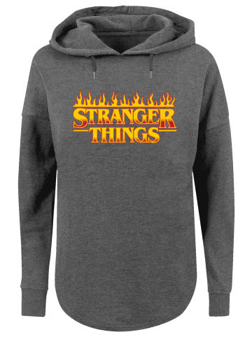 F4NT4STIC Oversized Hoodie Stranger Things Fire Logo Women Netflix TV Series in charcoal