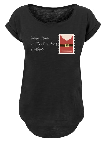 F4NT4STIC Long Cut T-Shirt Santa Letter Weihnachten in schwarz