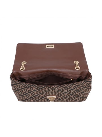 KASSANDRA Schultertasche in BLACK + BROWN