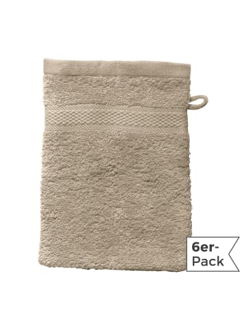 REDBEST Frottier Waschhandschuh 6er-Pack Chicago in taupe