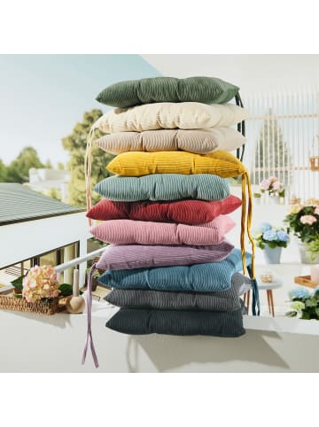 Erwin Müller Cord Stuhlkissen 2er-Pack Glasgow in rot