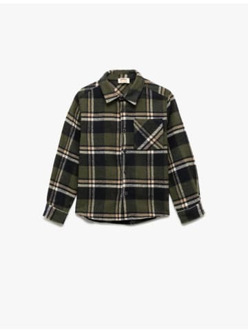 KOTON SHIRTS LS in Khaki Karomuster