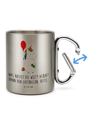Mr. & Mrs. Panda Thermobecher Einhorn Luftballon mit Spruch in Silber