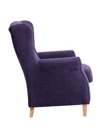 58 aufm Kessel OHRENSESSEL Karlen Bezug Veloursstoff Buche natur / violett