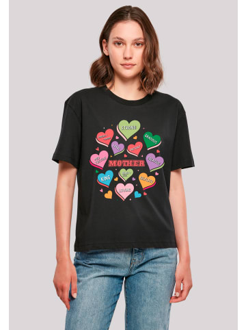 F4NT4STIC Tee Muttertag Mama Herzen in schwarz